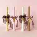 Beeswax Soy Easter Candle – Lambatha Godchild Gift with Shimmer Cross - Palm Sunday Candle