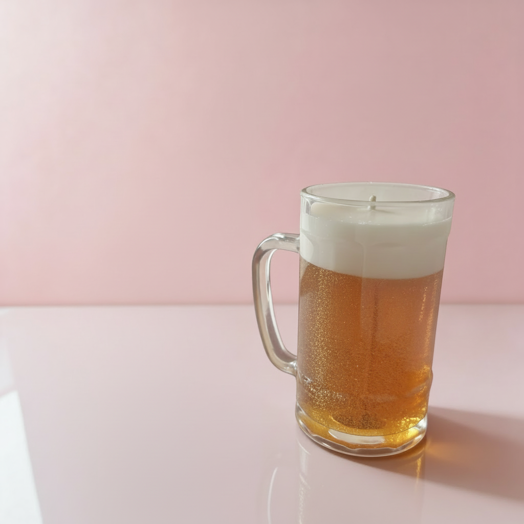 Handmade Beer Candle | Whiskey Coffee Scented Soy Wax and Gel Wax