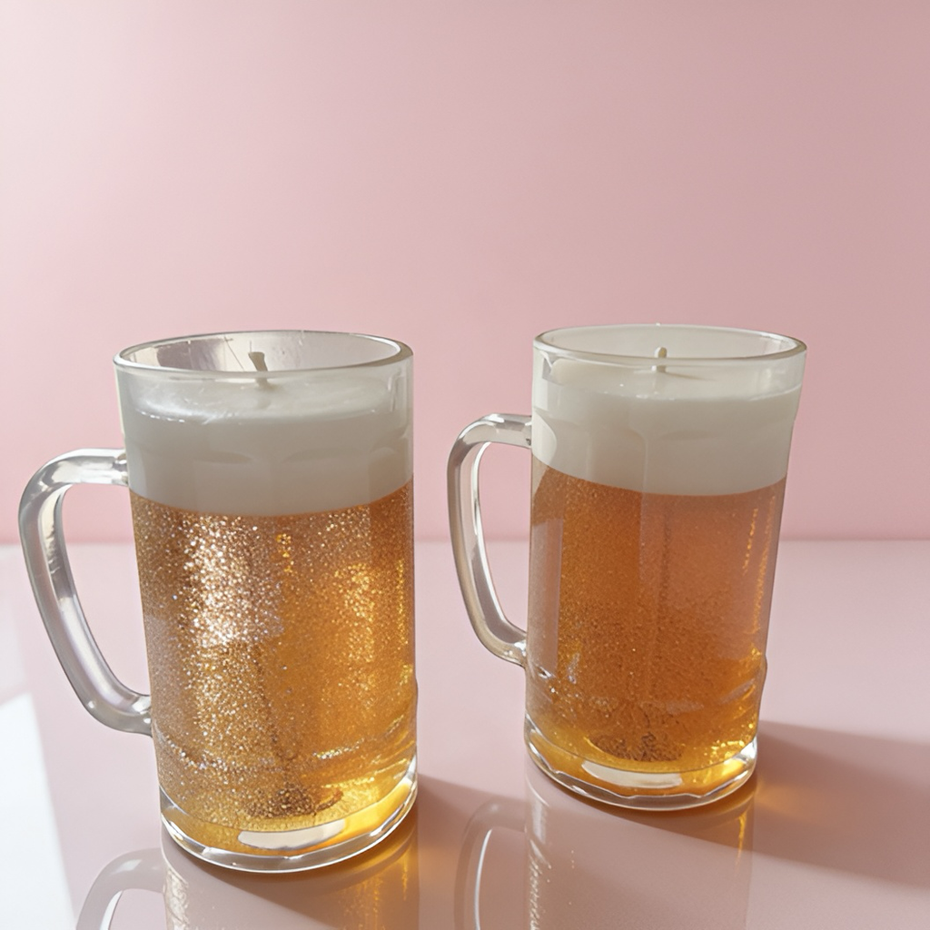Handmade Beer Candle | Whiskey Coffee Scented Soy Wax and Gel Wax
