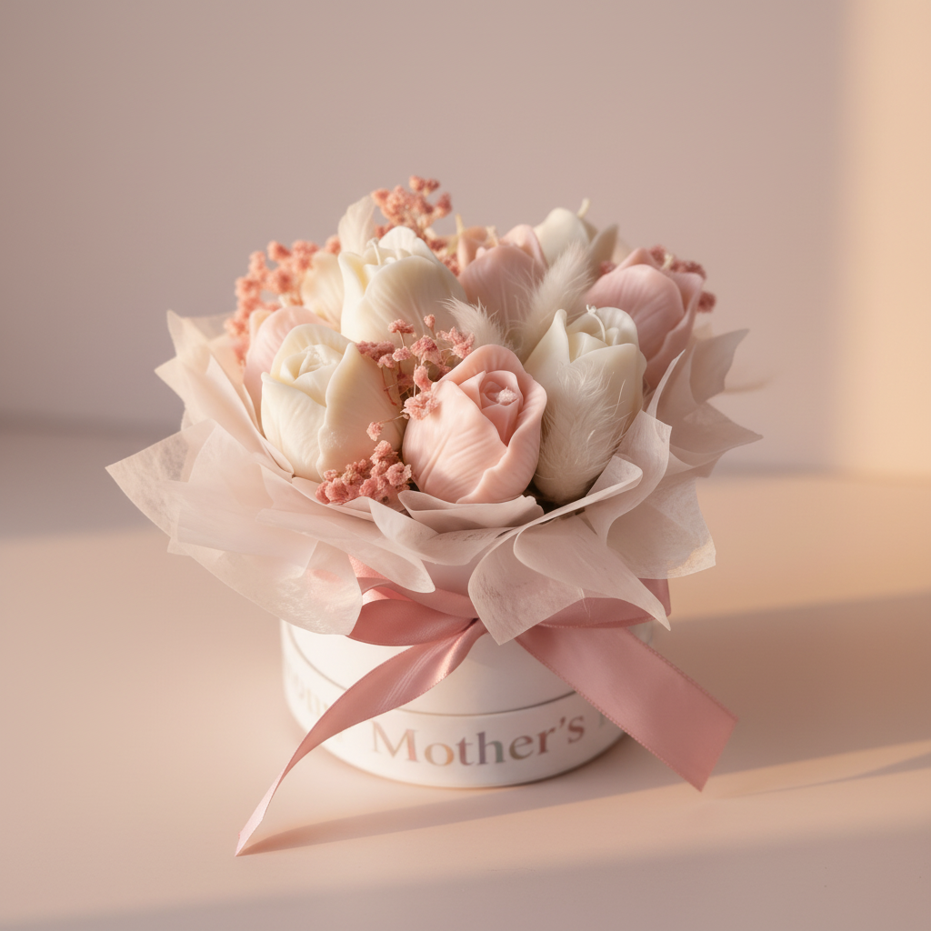 Floral Tulip Candle Bouquet | Soy Beeswax Blend, Mother's Day Flowers, Home Decor