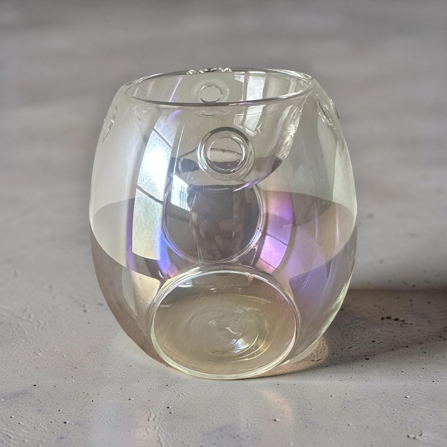 Pearl Clear Glass Wax Melt Burner – Elegant Tealight Oil Diffuser, Home Fragrance Decor
