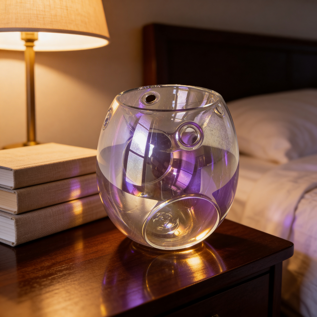 Pearl Clear Glass Wax Melt Burner – Elegant Tealight Oil Diffuser, Home Fragrance Decor